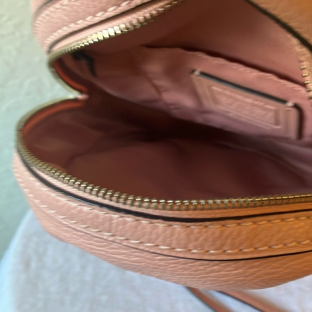 Coach: Pink Andi (F30530) Mini Leather Backpack- Silver Tone - Picture 4 of 16